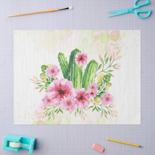 Blumenkaktus Seidenpapier (Basteln)