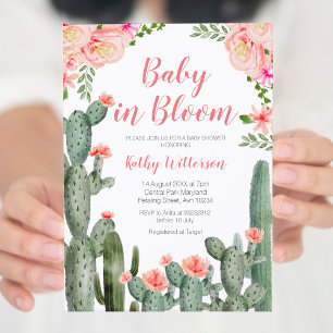 Blumenkaktus Sukkulentes blühendes Baby Einladung