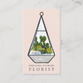 Blumenkaktus terrarium pink visitenkarte (Vorderseite)