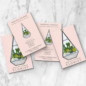 Blumenkaktus terrarium pink visitenkarte