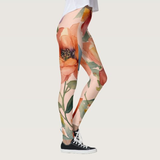 Blumenkaleidoskop: Design der mehrfarbigen Blume Leggings (Rechts)