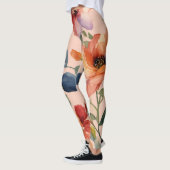 Blumenkaleidoskop: Design der mehrfarbigen Blume Leggings (Links)