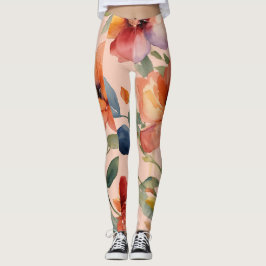 Blumenkaleidoskop: Design der mehrfarbigen Blume Leggings