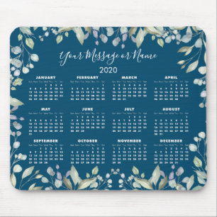 Blumenkalender 2020 Ihr Nachricht oder Name Mousepad
