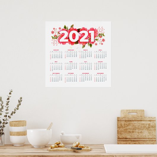 Blumenkalender 2021 poster (Küche)