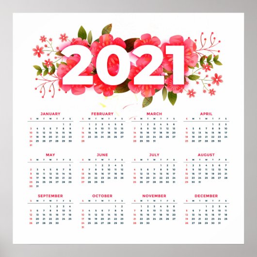 Blumenkalender 2021 poster (Vorne)