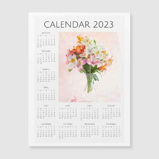 Blumenkalender 2023 , Blume-Kalender Magnetkarte (Vorderseite)