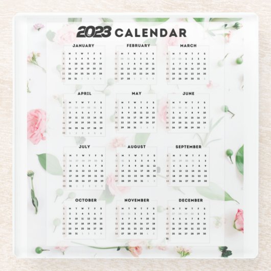 Blumenkalender 2023 glasuntersetzer (Vorderseite)