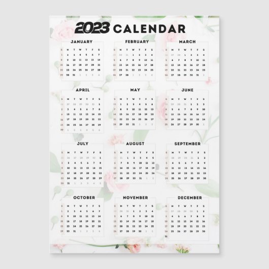 Blumenkalender 2023 magnetkarte (Vorderseite)