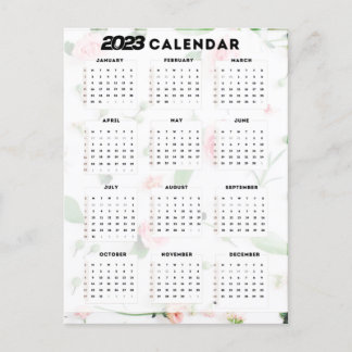 Blumenkalender 2023 postkarte