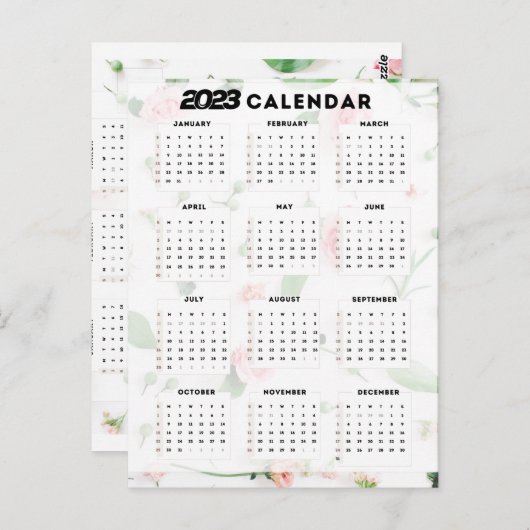 Blumenkalender 2023 postkarte (Vorne/Hinten)