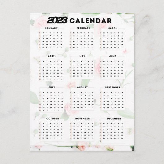 Blumenkalender 2023 postkarte (Vorderseite)