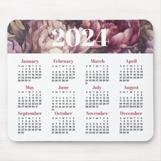Blumenkalender 2024 mousepad (Vorne)