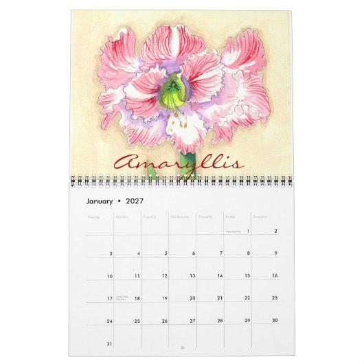 Blumenkalender Kalender (Jan 2027)