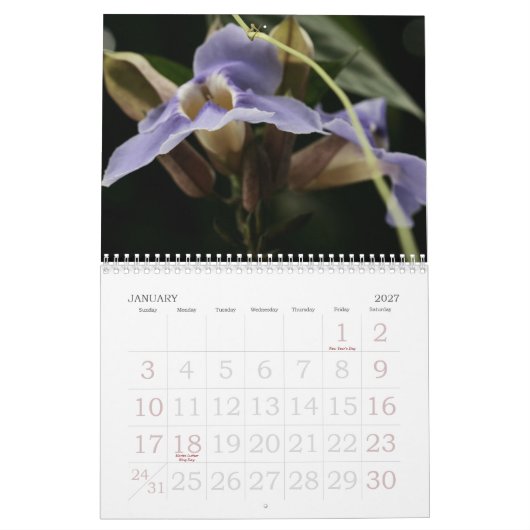 Blumenkalender Kalender (Jan 2027)