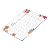 Blumenkalender ohne Datum, monatlich Notizblock (angewinkelt)
