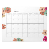 Blumenkalender ohne Datum, monatlich Notizblock (Vorderseite)
