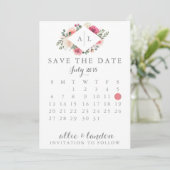 Blumenkalender Save The Date (Stehend Vorderseite)