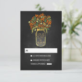 Blumenkalkbrett Hochzeit RSVP Karte (Stehend Vorderseite)