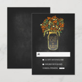 Blumenkalkbrett Hochzeit RSVP Karte (Vorne/Hinten)