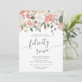 Blumenkalligrafie-Brautparty Einladung (Stehend Vorderseite)