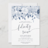 Blumenkalligrafie-Brautparty Einladung (Vorderseite)