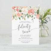 Blumenkalligrafie-Brautparty Einladung (Stehend Vorderseite)