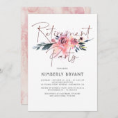 Blumenkalligrafie Elegantes Party für moderne Alte Einladung (Vorne/Hinten)