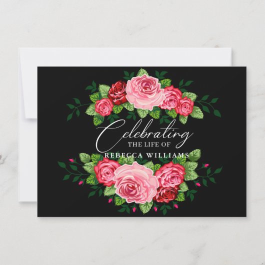 Blumenkalligrafie - Lebensfeier Einladung (Rückseite)