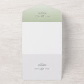 Blumenkalligrafie Sage Green Moody Blue All In One Einladung (Außenbereich)