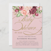 Blumenkalligraphie-Babydusche auf Anfrage (Vorderseite)