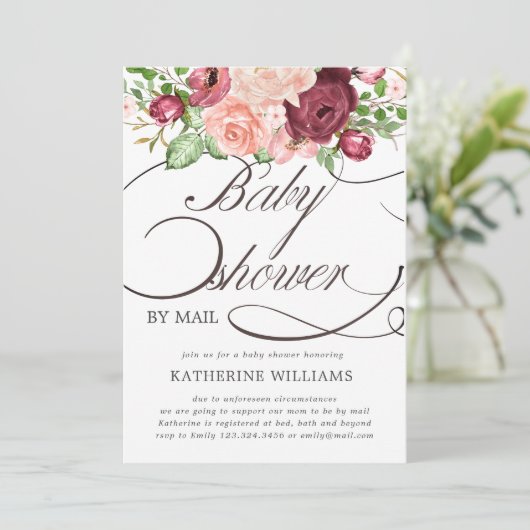 Blumenkalligraphie-Babydusche auf Anfrage (Stehend Vorderseite)