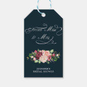 Blumenkalligraphie von vermisst bis mrs Brautparty Geschenkanhänger (Vorderseite)