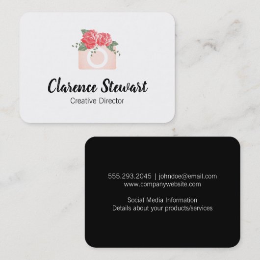 Blumenkamera Visitenkarte (Vorne/Hinten)