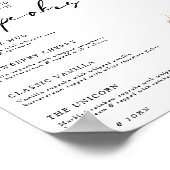 Blumenkarnation Cupcake Menü Hochzeitszeichen Poster (Ecke)