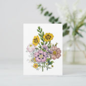 Blumenkarneval Postkarte (Stehend Vorderseite)