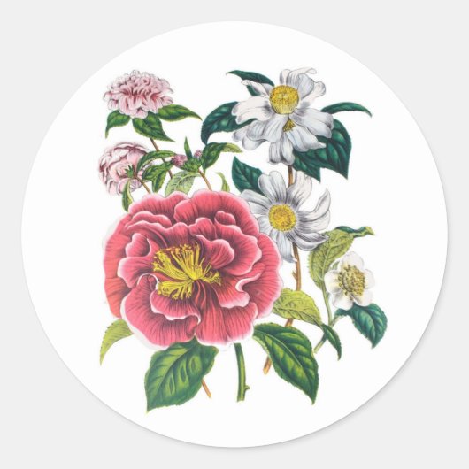 Blumenkarneval Runder Aufkleber (Vorderseite)