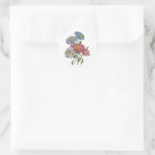 Blumenkarneval Runder Aufkleber (Tasche)