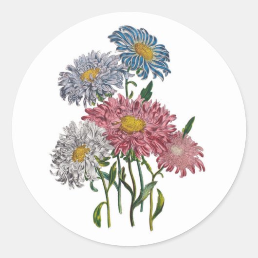 Blumenkarneval Runder Aufkleber (Vorderseite)