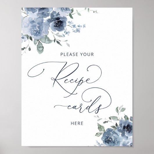 Blumenkarte Brautparty Verlassen Rezept Karte Hier Poster (Vorne)