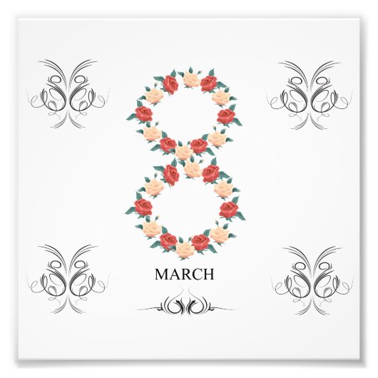 Blumenkarte der Rose für den Internationalen Fraue Fotodruck (Vorne)