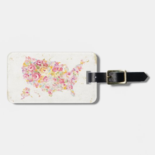 Blumenkarte der USA Gepäckanhänger (Vorderseite horizontal)