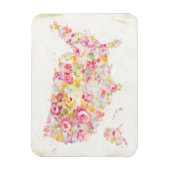 Blumenkarte der USA Magnet (Vertikal)
