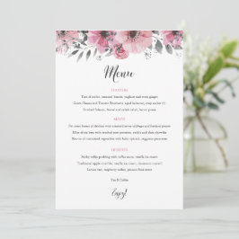 Blumenkarte des Floral Boho Wedding Menükarte