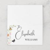 Blumenkarte für Boho Wildblume Duck Platzkarte (Außenseite Aufgefaltet)