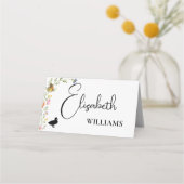 Blumenkarte für Boho Wildblume Duck Platzkarte (Vorderseite)