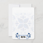 Blumenkarte für das neue Jahr, blaue Karte für das (Rückseite)