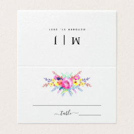 Blumenkarte für heiße Rosa und Gelbe Frühlingsflor