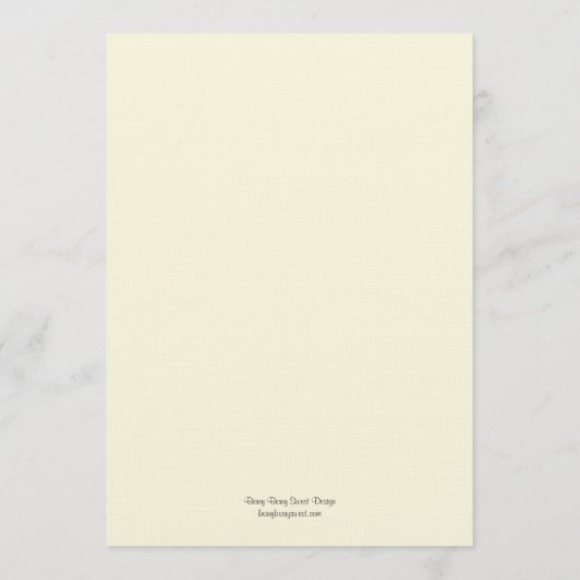 Blumenkarte für Wasserfarben Menükarte (Rückseite)