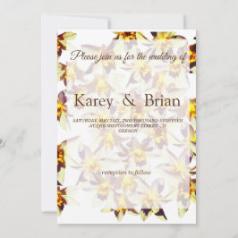 Blumenkarte, gelbe Kleidung Einladung